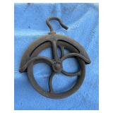 Vintage cast iron well pulley