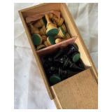 Vintage wooden Chess set in wooden box