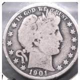 1901 BARBER HALF DOLLAR G