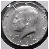 1969 D CHOICE BU KENNEDY HALF DOLLAR