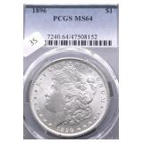 1896 PCGS MS64 MORGAN DOLLAR