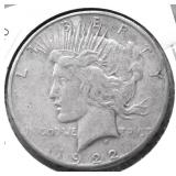 1922 S PEACE DOLLAR VF