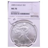 2005 NGC MS70 SILVER EAGLE