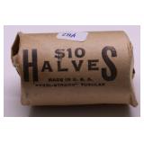 ROLL OF 40 % SILVER HALF DOLLARS