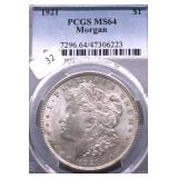1921 PCGS MS64 MORGAN DOLLAR