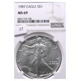 1987 NGC MS69 SILVER EAGLE