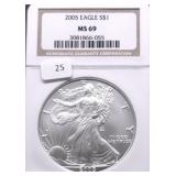 2005 NGC MS69 SILVER EAGLE
