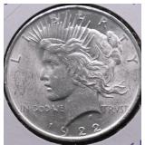 1922 CHOICE B U PEACE DOLLAR