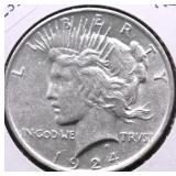 1924 PEACE DOLLAR AU
