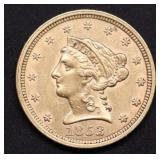 1853 QUARTER EAGLE AU