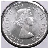 1961 GEM BU CANADA SILVER 50 CENTS