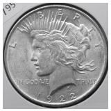 1922 CHOICE B U PEACE DOLLAR
