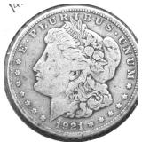 1921 D MORGAN DOLLAR VF