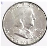 1962 D CHOICE BU FRANKLIN HALF DOLLAR