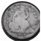 1838 SEATED DIME AG