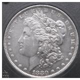 1880 O MORGAN DOLLAR AU
