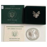 1997 SILVER EAGLE W BOX PAPERS