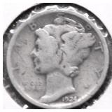 1924 D MERCURY DIEM VG