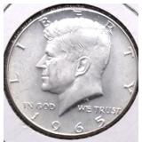 1965 GEM BU KENNEDY HALF DOLLAR