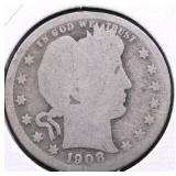 1908 S BARBER QUARTER AG
