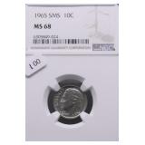 1965 NGC MS68 SMS ROOSEVELT DIME