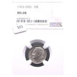 1965 NGC MS68 SMS ROOSEVELT DIME