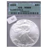 2004 ICG MS69 SILVER EAGLE