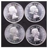 4 GEM BU 1961 CANADA SILVER QUARTERS