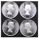 4 GEM BU 1961 CANADA SILVER QUARTERS