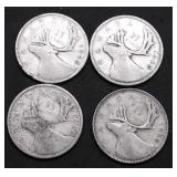 4 CANADA SILVER QUARTERS