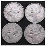 4 CANADA SILVER QUARTERS