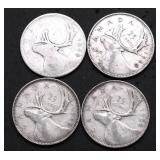 4 CANADA SILVER QUARTERS