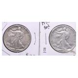 TWO WALKING HALF DOLLARS