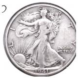 1941 D WALKING HALF DOLLAR VF