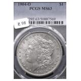 1904 O PCGS MS63 MORGAN DOLLAR