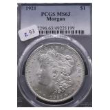 1921 PCGS MS63 MORGAN DOLLAR