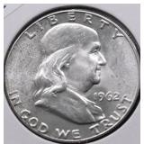 1962 CHOICE BU FRANKLIN HALF DOLLAR