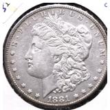 1881 CC MORGAN DOLLAR XF