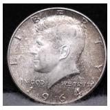1864 CHOICE BU KENNEDY HALF DOLLAR TONER