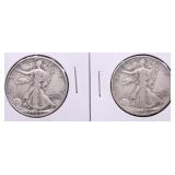 TWO WALKING HALF DOLLARS