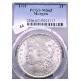 1921 PCGS MS63 MORGAN DOLLAR