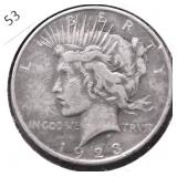 1923 PEACE DOLLAR VG