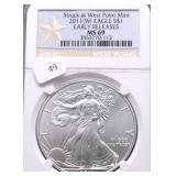 2011 W NGC MS69 SILVER EAGLE
