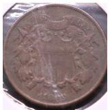 1868 TWO CENT PIECE3 VG DETAILS