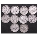 10 SILVER DIMES