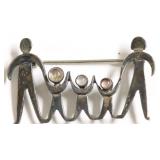 STERLING SILVER FAMILY BROACH