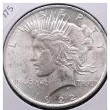 1922 PEACE DOLLAR AU