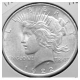 1922 CHOICE BU PEACE DOLLAR
