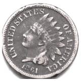 1861 INDIAN HEAD CENT VF