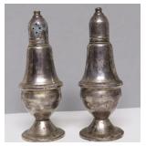 STERLING SILVER SALT / PEPPER SHAKERS  5" TALL